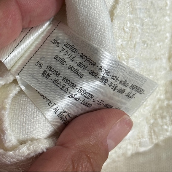 Zara Cream Tweed Mini Dress with Gold Buttons - Picture 10 of 12